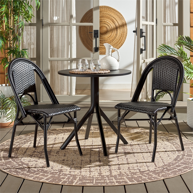 Safavieh Torino Aluminum Side Chair Set Of 2 in Black
