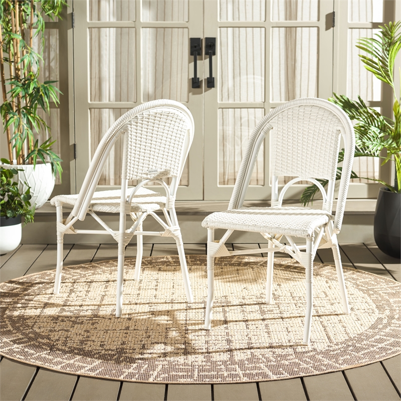 Safavieh Torino Aluminum Side Chair Set Of 2 in White