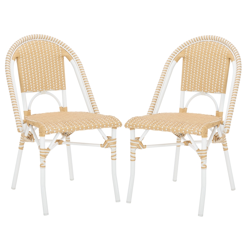 Safavieh Torino Aluminum Side Chair Set Of 2 in Natural /White