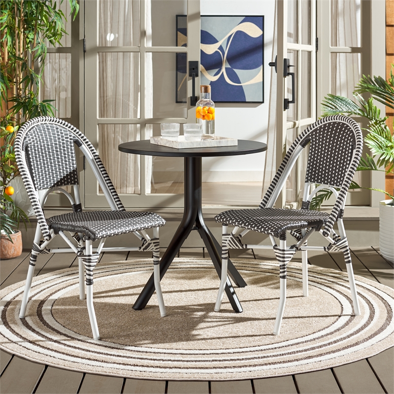 Safavieh Torino Aluminum Side Chair Set Of 2 in Gray / White