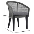Safavieh Saxon Wood and Aluminum Rope Chair Set Of 2 in Gray