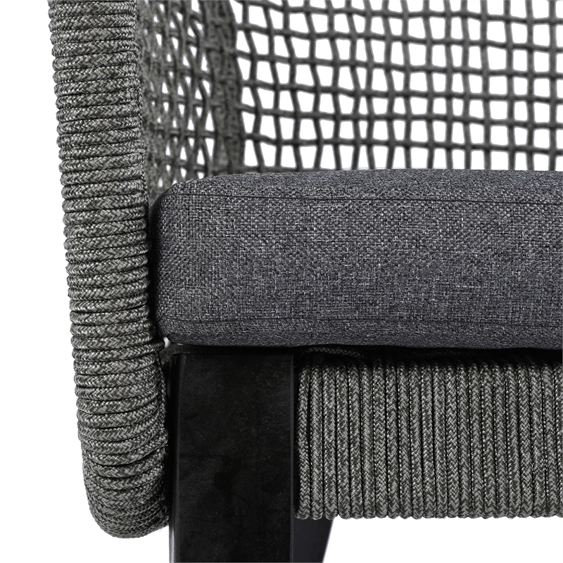Safavieh Saxon Wood and Aluminum Rope Chair Set Of 2 in Gray