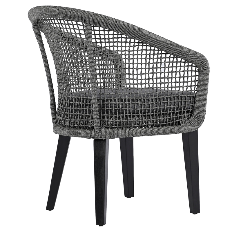 Safavieh Saxon Wood and Aluminum Rope Chair Set Of 2 in Gray