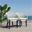Safavieh Saxon Wood and Aluminum Rope Chair Set Of 2 in Light Gray
