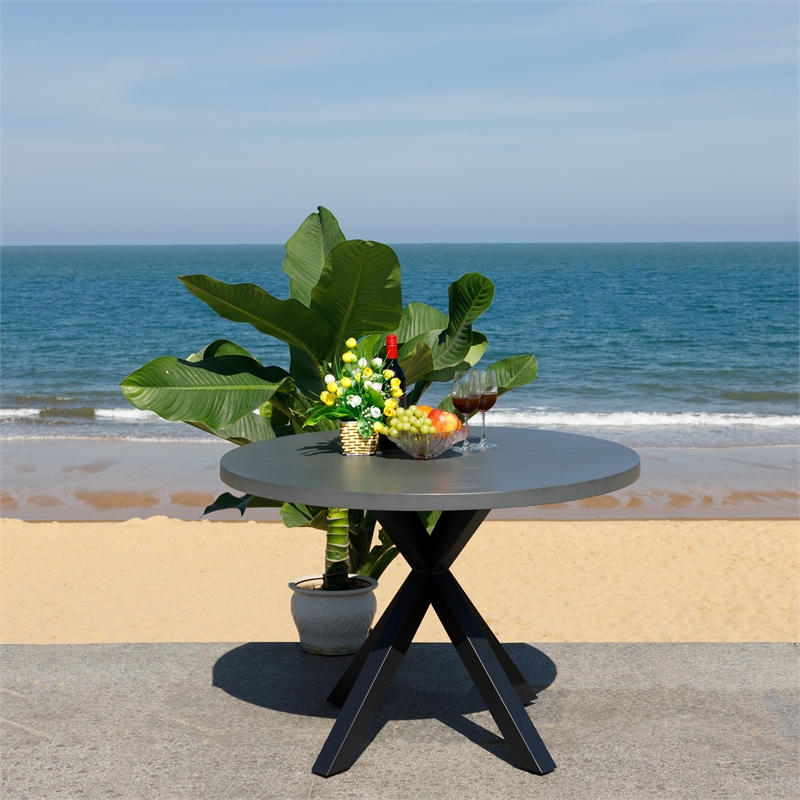 Safavieh Saxon Steel Table in Gray