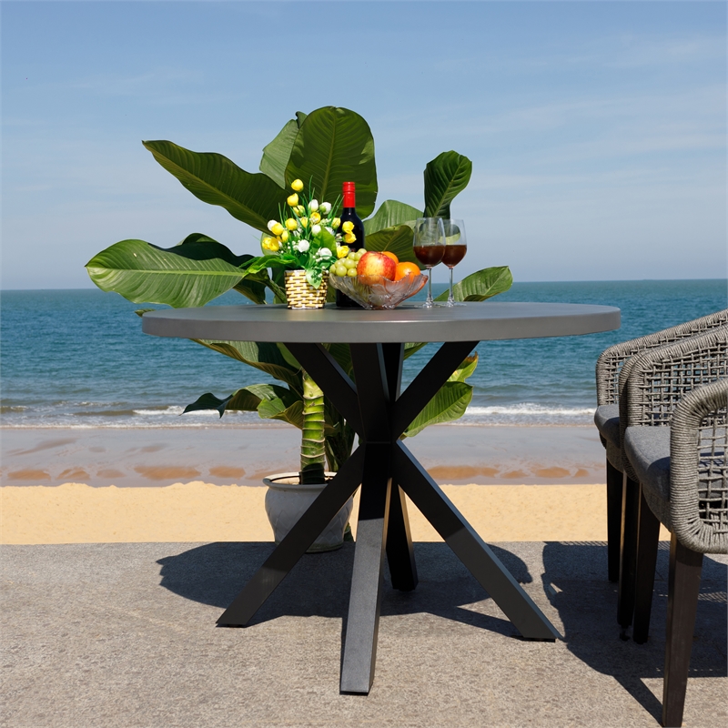 Safavieh Saxon Steel Table in Gray