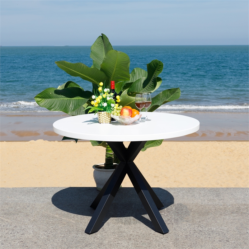 Safavieh Saxon Steel Table in Light Gray