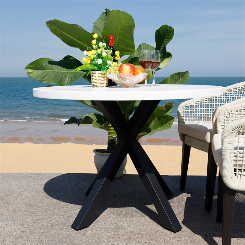 Safavieh Saxon Steel Table in Light Gray
