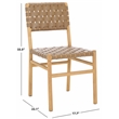 Safavieh Jeremiah Woven Leather Dining Chair in Brown / Natural