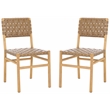 Safavieh Jeremiah Woven Leather Dining Chair in Brown / Natural