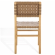 Safavieh Jeremiah Woven Leather Dining Chair in Brown / Natural