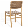Safavieh Jeremiah Woven Leather Dining Chair in Brown / Natural