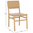 Safavieh Jeremiah Woven Leather Dining Chair in Tan / Natural