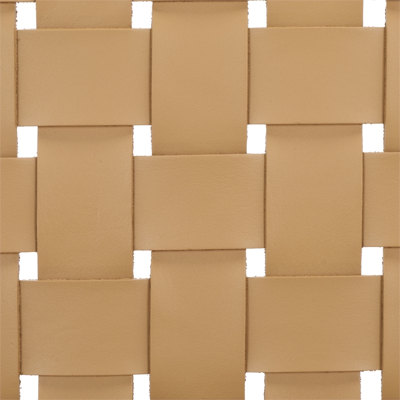 Safavieh Jeremiah Woven Leather Dining Chair in Tan / Natural