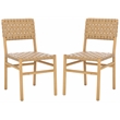 Safavieh Jeremiah Woven Leather Dining Chair in Tan / Natural