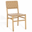 Safavieh Jeremiah Woven Leather Dining Chair in Tan / Natural