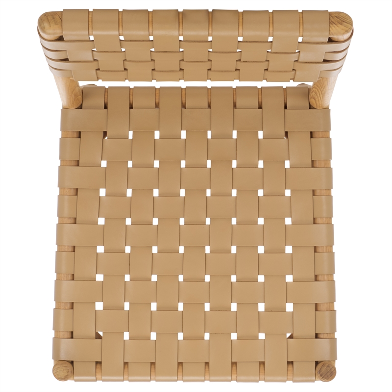 Safavieh Jeremiah Woven Leather Dining Chair in Tan / Natural