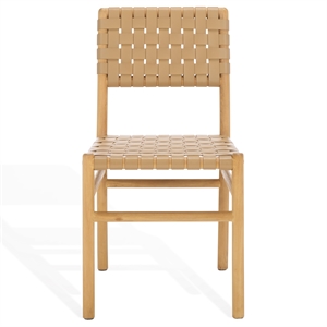 Safavieh Jeremiah Woven Leather Dining Chair in Tan / Natural