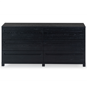 safavieh tobiette 6 drawer solid wood dresser in black