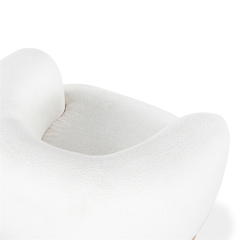 Safavieh Oscar Solid Wood Accent Chair in Ivory / Natural