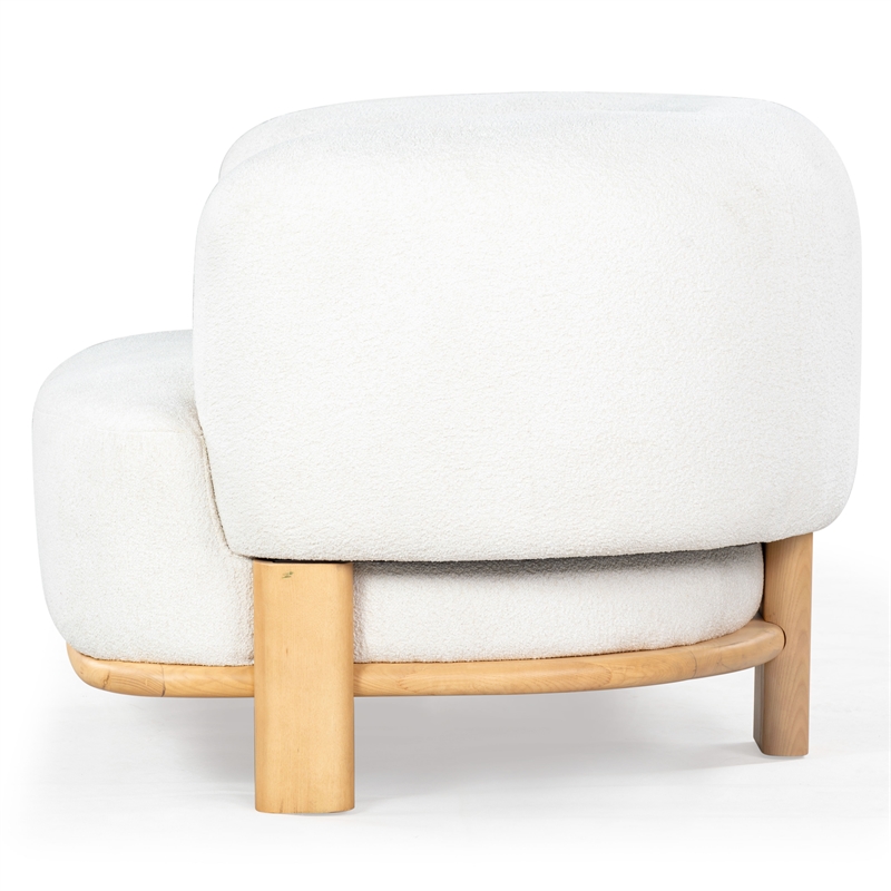 Safavieh Oscar Solid Wood Accent Chair in Ivory / Natural