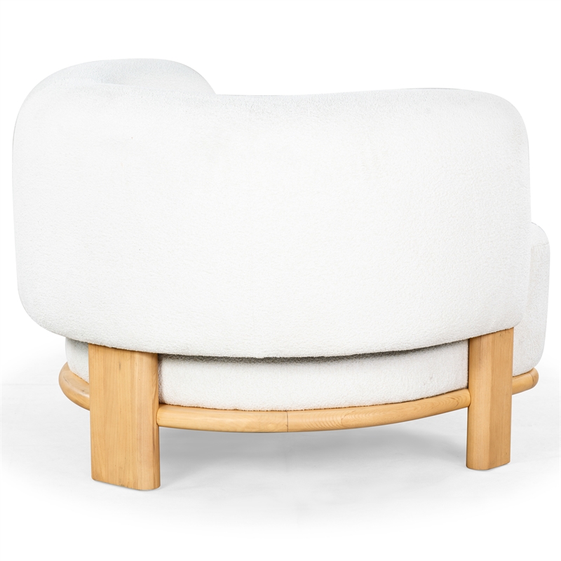 Safavieh Oscar Solid Wood Accent Chair in Ivory / Natural