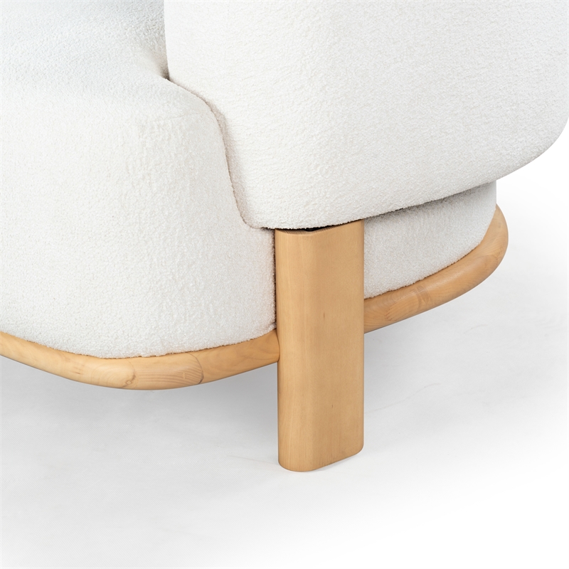 Safavieh Oscar Solid Wood Accent Chair in Ivory / Natural