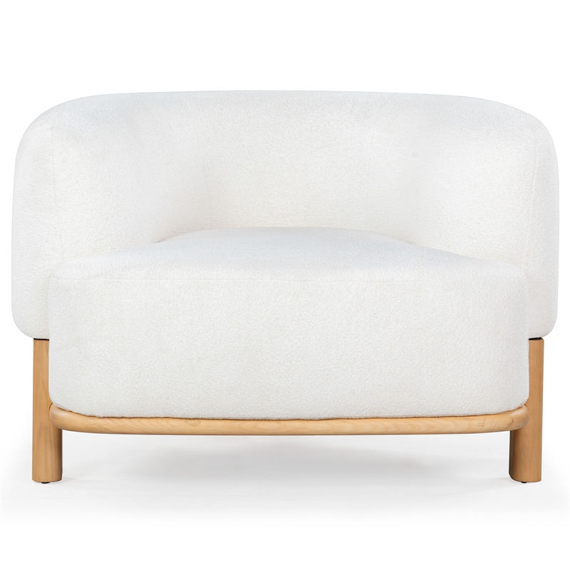 Safavieh Oscar Solid Wood Accent Chair in Ivory / Natural
