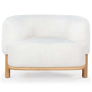 Safavieh Oscar Solid Wood Accent Chair in Ivory / Natural