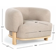 Safavieh Oscar Solid Wood Accent Chair in Light Brown / Natural