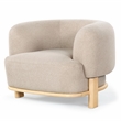 Safavieh Oscar Solid Wood Accent Chair in Light Brown / Natural