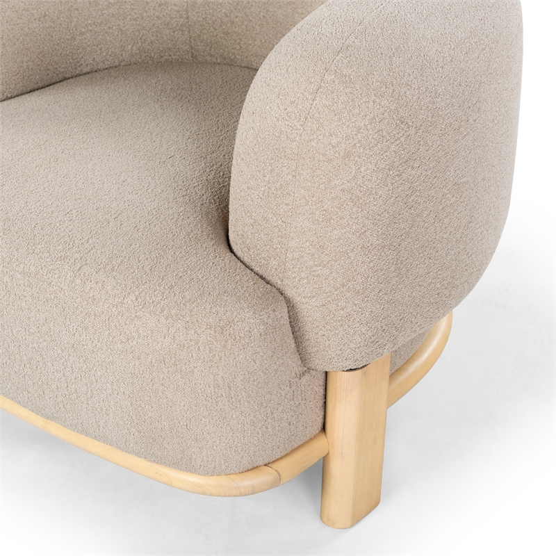 Safavieh Oscar Solid Wood Accent Chair in Light Brown / Natural