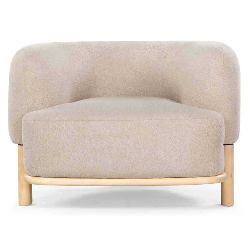 Safavieh Oscar Solid Wood Accent Chair in Light Brown / Natural