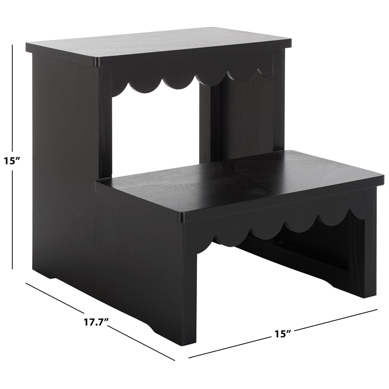 Safavieh Haven Wood 2 Step Stool  in Matte Black