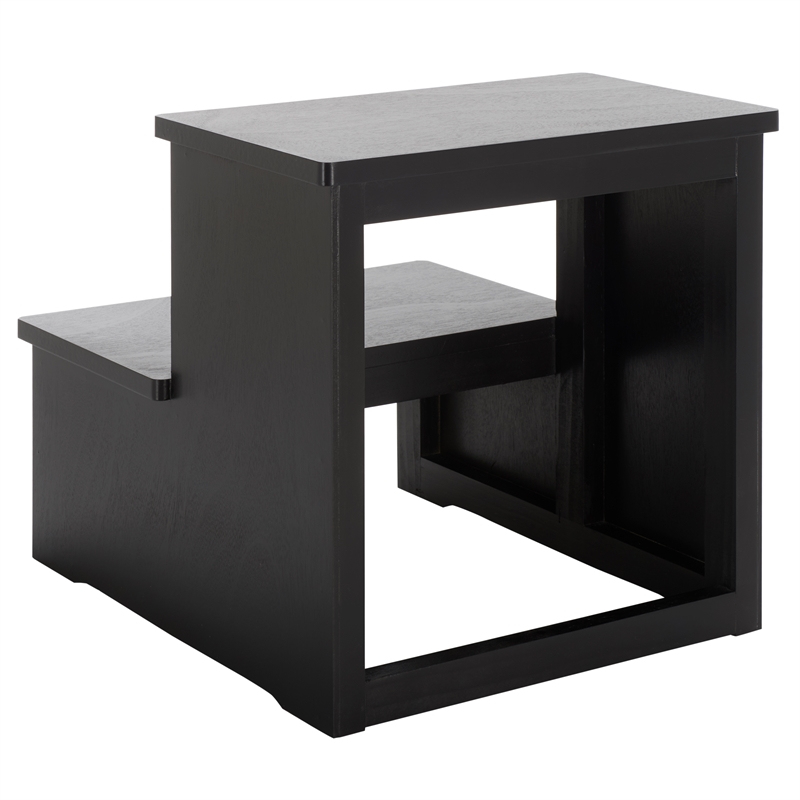 Safavieh Haven Wood 2 Step Stool  in Matte Black