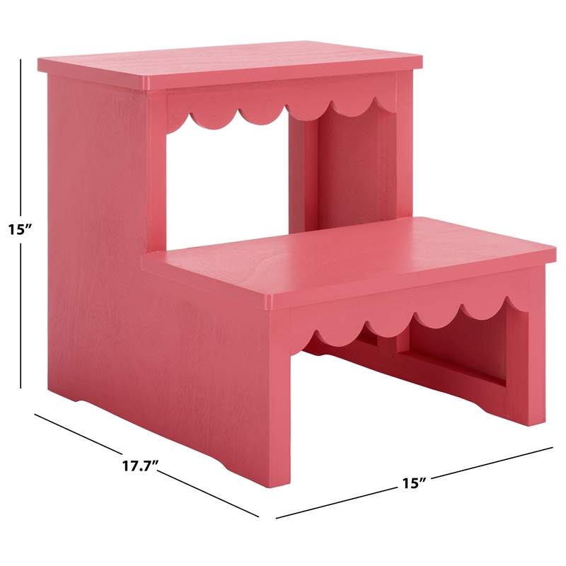 Safavieh Haven Wood 2 Step Stool in Pink