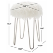 Safavieh Caspian Wood Foot Stool in White / Silver