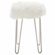 Safavieh Caspian Wood Foot Stool in White / Silver