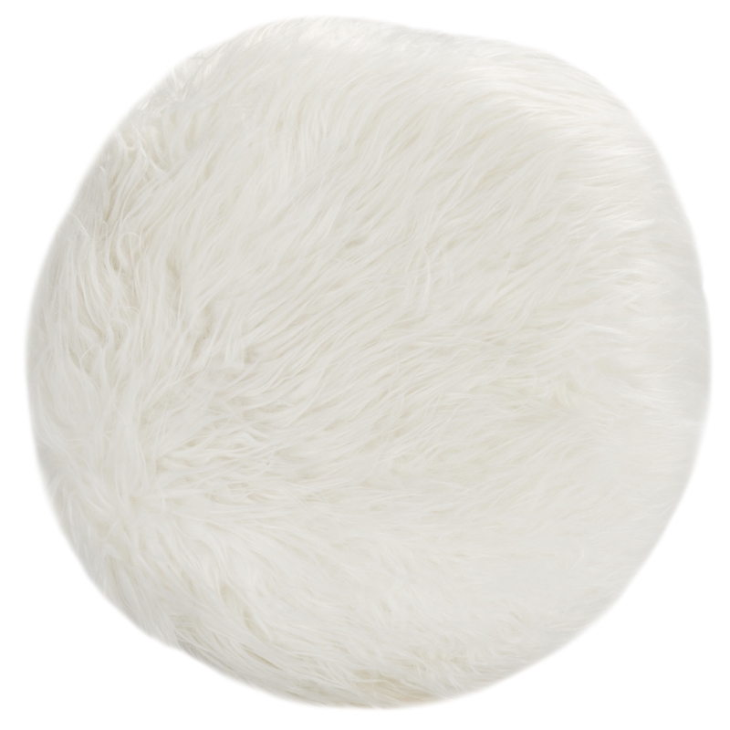 Safavieh Caspian Wood Foot Stool in White / Silver