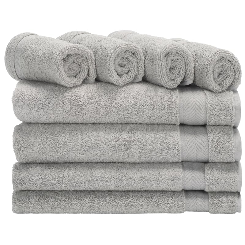 Safavieh Signature 8 Pc Cotton Towel Bundle in Gray