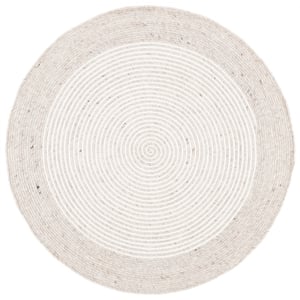 Safavieh Braided 9'-0&quot x 12'-0&quot Wool Hand Woven Rug in Beige / Ivory