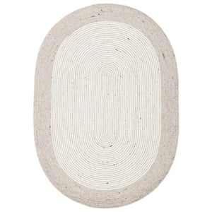 Safavieh Braided 10'-0&quot x 14'-0&quot Wool Hand Woven Rug in Beige / Ivory