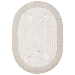 Safavieh Braided 3'-0&quot x 5'-0&quot Wool Hand Woven Rug in Beige / Ivory
