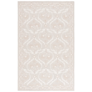 Safavieh Blossom 8'-0&quot x 10'-0&quot Wool Hand Tufted Rug in Silver / Ivory