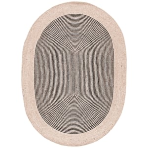 Safavieh Braided 3'-0&quot x 5'-0&quot Wool Hand Woven Rug in Beige / Black