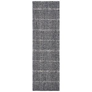 Safavieh Abstract 2'-3&quot x 6'-0&quot Wool Hand Tufted Rug in Black / Ivory