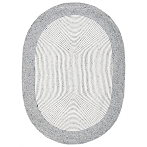 Safavieh Braided 3'-0&quot x 5'-0&quot Wool Hand Woven Rug in Gray / Ivory