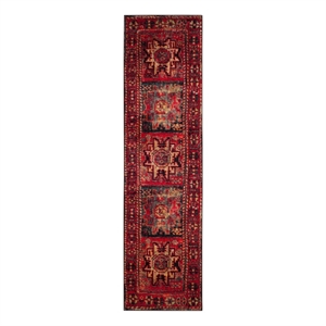 Safavieh Vintage Hamadan 2'-3&quot x 20'-0&quot Jute Power Loomed Rug in Red/Multi-Color