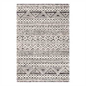 Safavieh Abstract 2'-0&quot x 3'-0&quot Wool Hand Tufted Rug in Ivory / Gray