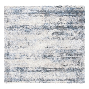 Safavieh Berber Shag 200 6'-7&quot x6'-7&quotPolypropylenePowerLoomedRuginIvory/Charcoal